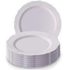 Silver Spoons DISPOSABLE DINNERWARE PLATES | White | 10 Dinner Plates - 10.25" | Vintage Collection  Warm Home View