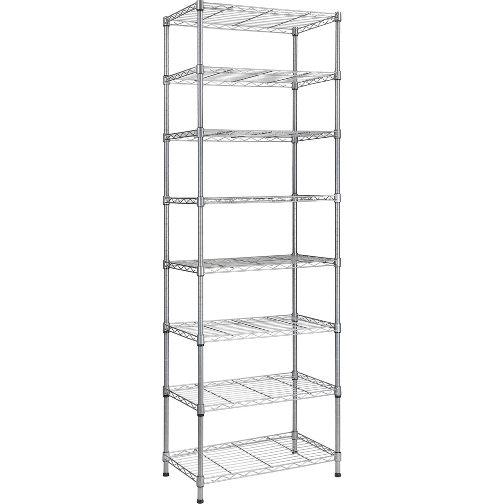 REGILLER 8-Wire Shelving Metal Storage Rack Adjustable ShelvesStanding Storage Shelf Units for Laundry Bathroom Kitchen Pantry Closet(Silver13.9" D x 23.9" W x 72.1" H)  Warm Home View