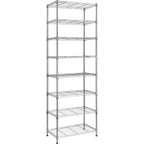 REGILLER 8-Wire Shelving Metal Storage Rack Adjustable ShelvesStanding Storage Shelf Units for Laundry Bathroom Kitchen Pantry Closet(Silver13.9" D x 23.9" W x 72.1" H)  Warm Home View