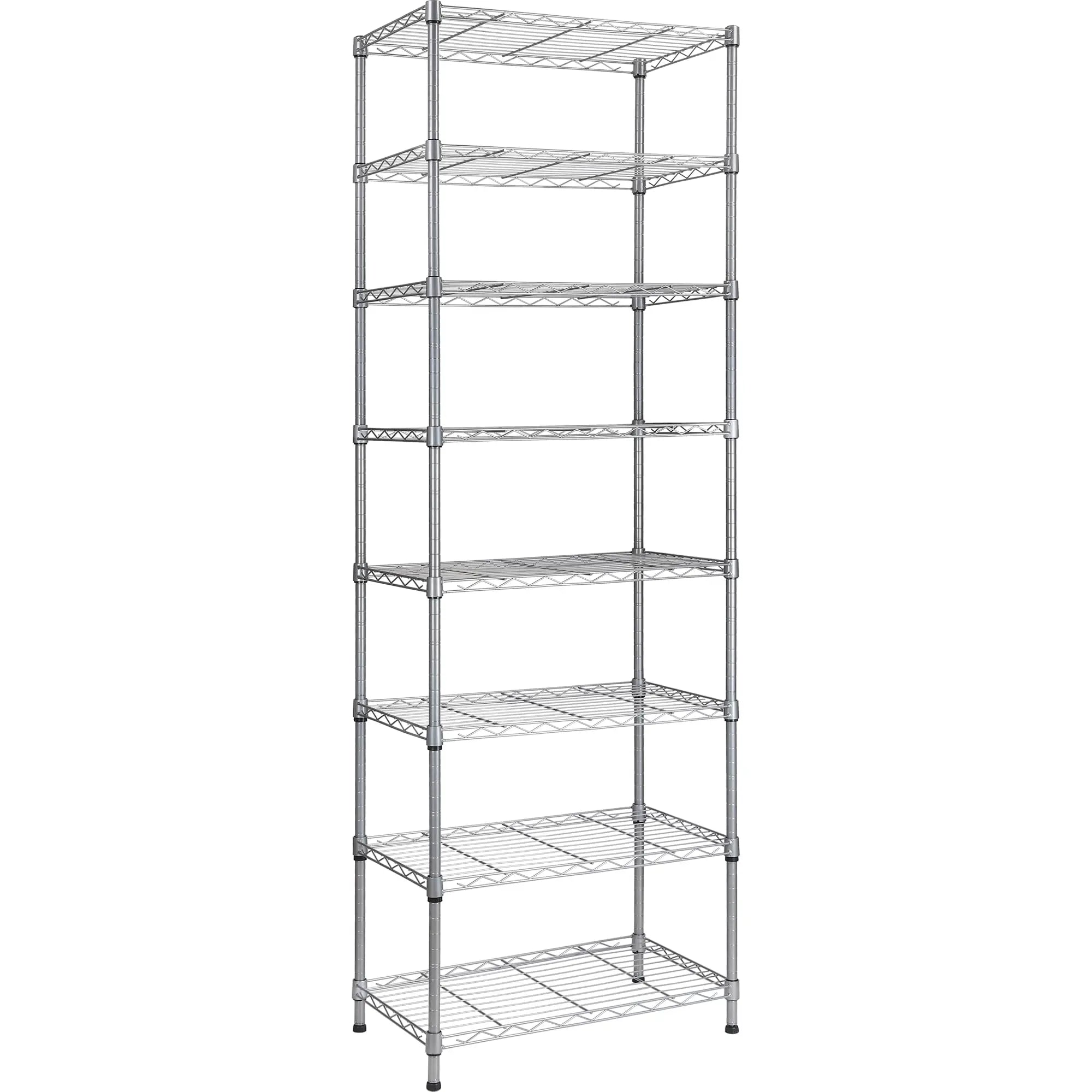 REGILLER 8-Wire Shelving Metal Storage Rack Adjustable ShelvesStanding Storage Shelf Units for Laundry Bathroom Kitchen Pantry Closet(Silver13.9" D x 23.9" W x 72.1" H)  Warm Home View