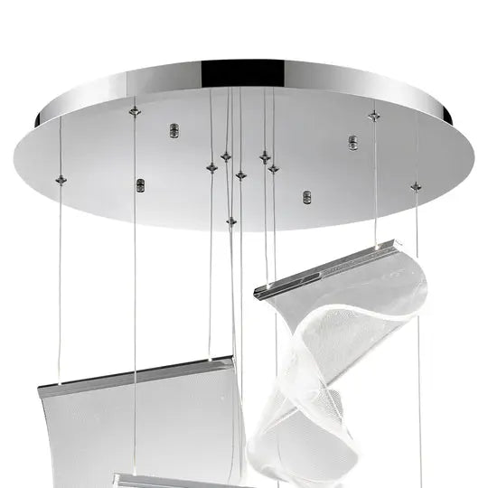 Acrylic Lace 5 Light Chandelier // Chrome  Warm Home View
