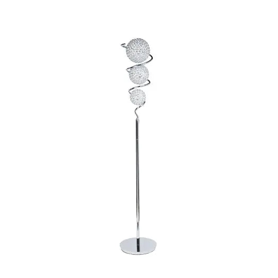 Vertical Crystal Sphere Floor Lamp // 3 Light  Warm Home View