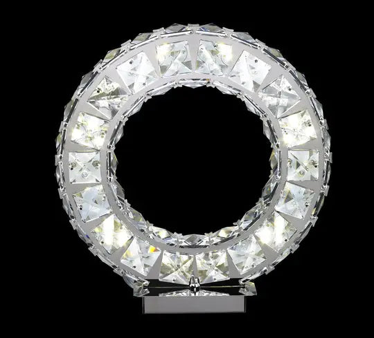 Round Crystal Extravaganza 11" Table Lamp // Led Strip  Warm Home View