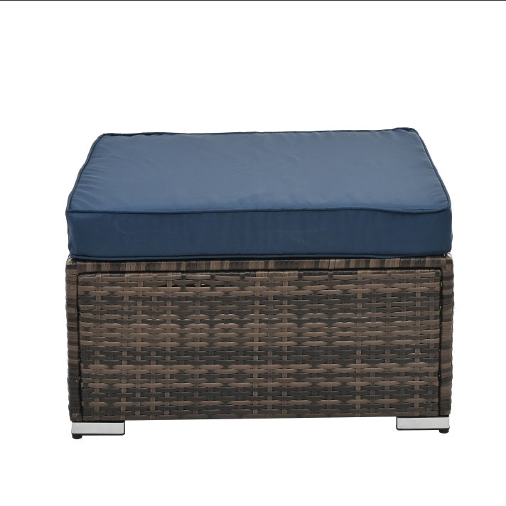 4-Piece All-Weather PE Wicker Patio Conversation Set with Glass Table - Brown  Warm Home View