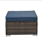 4-Piece All-Weather PE Wicker Patio Conversation Set with Glass Table - Brown  Warm Home View