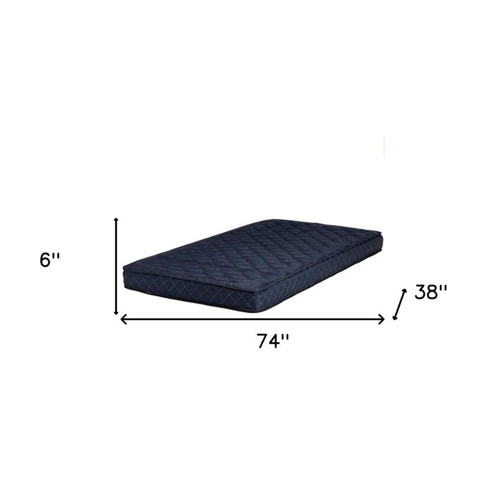 6" Navy Blue Twin Memory Foam Water Resistant Mattress  Warm Home View