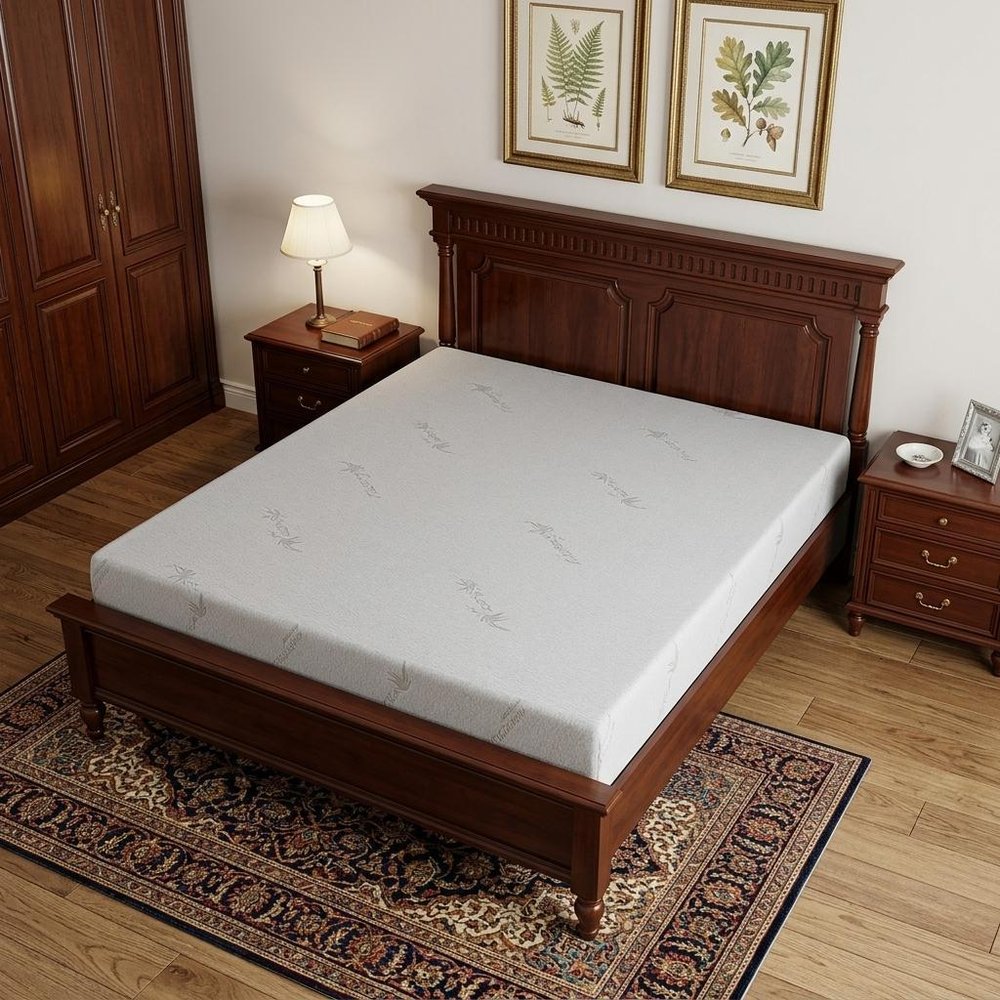 6" Full Double Aloe Vera Infused Medium Memory Foam Mattress  Warm Home View