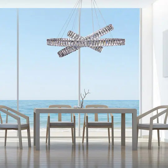 Crystal Elegance LED Chandelier // 3 Ovals  Warm Home View