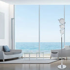 Vertical Crystal Sphere Floor Lamp // 3 Light  Warm Home View