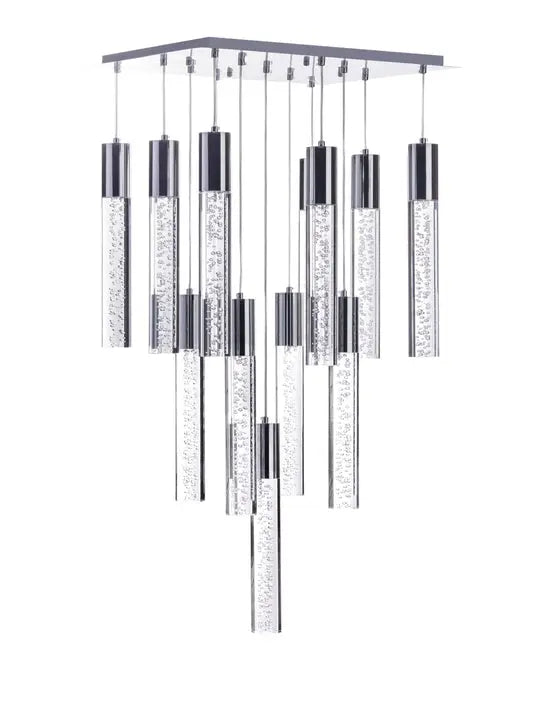 Sparkling Night Cylinder Chandelier// 13 Light  Warm Home View
