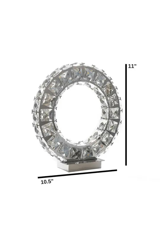 Round Crystal Extravaganza 11" Table Lamp // Led Strip  Warm Home View
