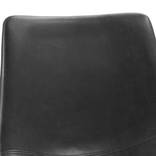 Set of 2 Industrial Black Faux Leather Counter Stools with Durable Steel Frame  Warm Home View