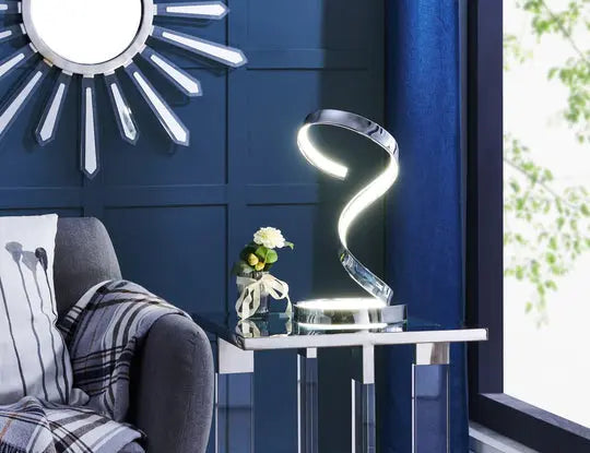 Hamburg Chrome Table Lamp // LED Strip & Dimmable Switch  Warm Home View