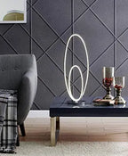 Milan Chrome Table Lamp // LED Strip & Touch Dimmer  Warm Home View