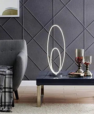 Milan Chrome Table Lamp // LED Strip & Touch Dimmer  Warm Home View