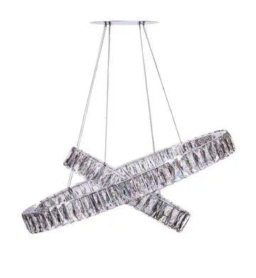 Crystal Elegance LED Chandelier // 2 Ovals  Warm Home View