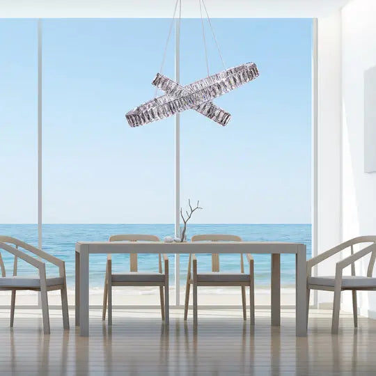Crystal Elegance LED Chandelier // 2 Ovals  Warm Home View