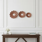 Set of Three Copper Novelty Metal Framed Accent Mirror  Warm Home View