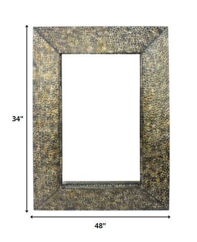 Bronze Rectangle Accent Metal Mirror  Warm Home View