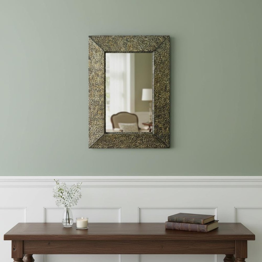 Bronze Rectangle Accent Metal Mirror  Warm Home View