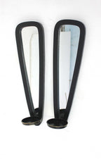 Set of Two Black Solid Wood Wall Sconce Candle Holders  Warm Home View