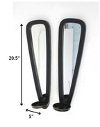 Set of Two Black Solid Wood Wall Sconce Candle Holders  Warm Home View