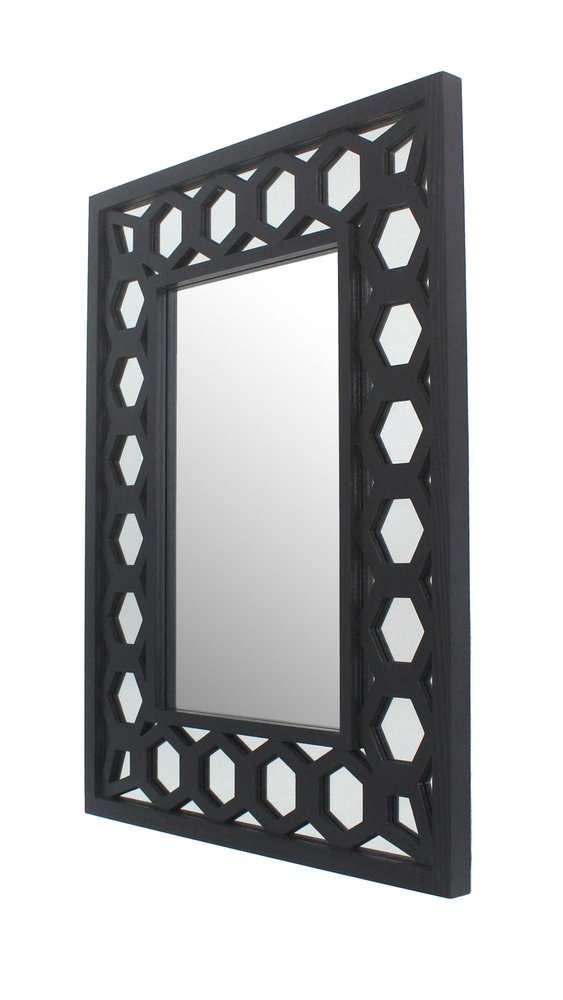 Black Square Accent Mirror  Warm Home View