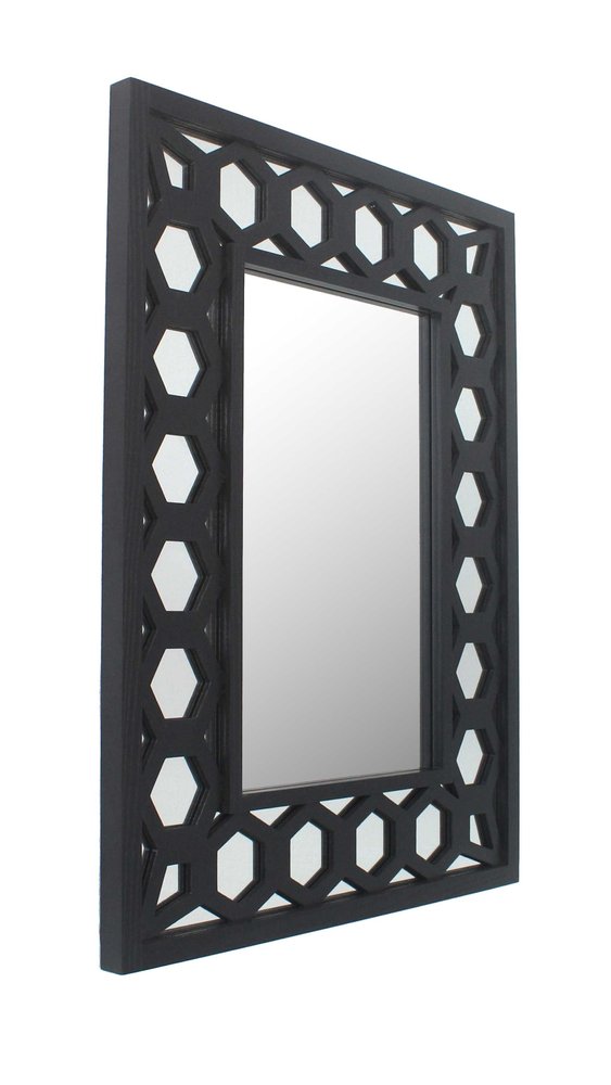 Black Square Accent Mirror  Warm Home View
