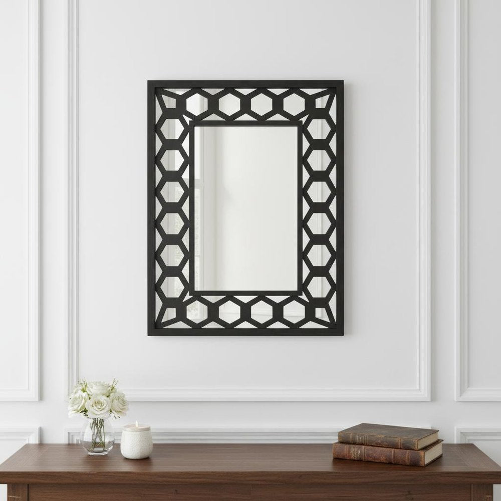 Black Square Accent Mirror  Warm Home View