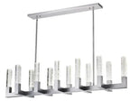12 Light Rectangular Crystal Dianyi LED Chandelier // Silver  Warm Home View