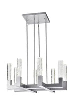 8 Light Square Crystal Dianyi LED Chandelier // Silver  Warm Home View