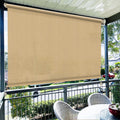 Exterior Cordless Patio Roller Shades - HDPE, 3-Piece Kit  Warm Home View