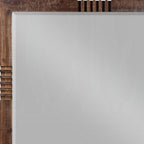 Reclaimed Oak Finish Rectangular Mirror  Warm Home View