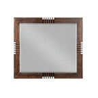 Reclaimed Oak Finish Rectangular Mirror  Warm Home View