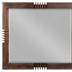 Reclaimed Oak Finish Rectangular Mirror  Warm Home View