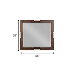 Reclaimed Oak Finish Rectangular Mirror  Warm Home View
