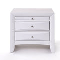 Elegant White 3 Drawer Nightstand  Warm Home View