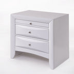 Elegant White 3 Drawer Nightstand  Warm Home View