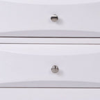 Elegant White 3 Drawer Nightstand  Warm Home View