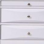 Elegant White 3 Drawer Nightstand  Warm Home View