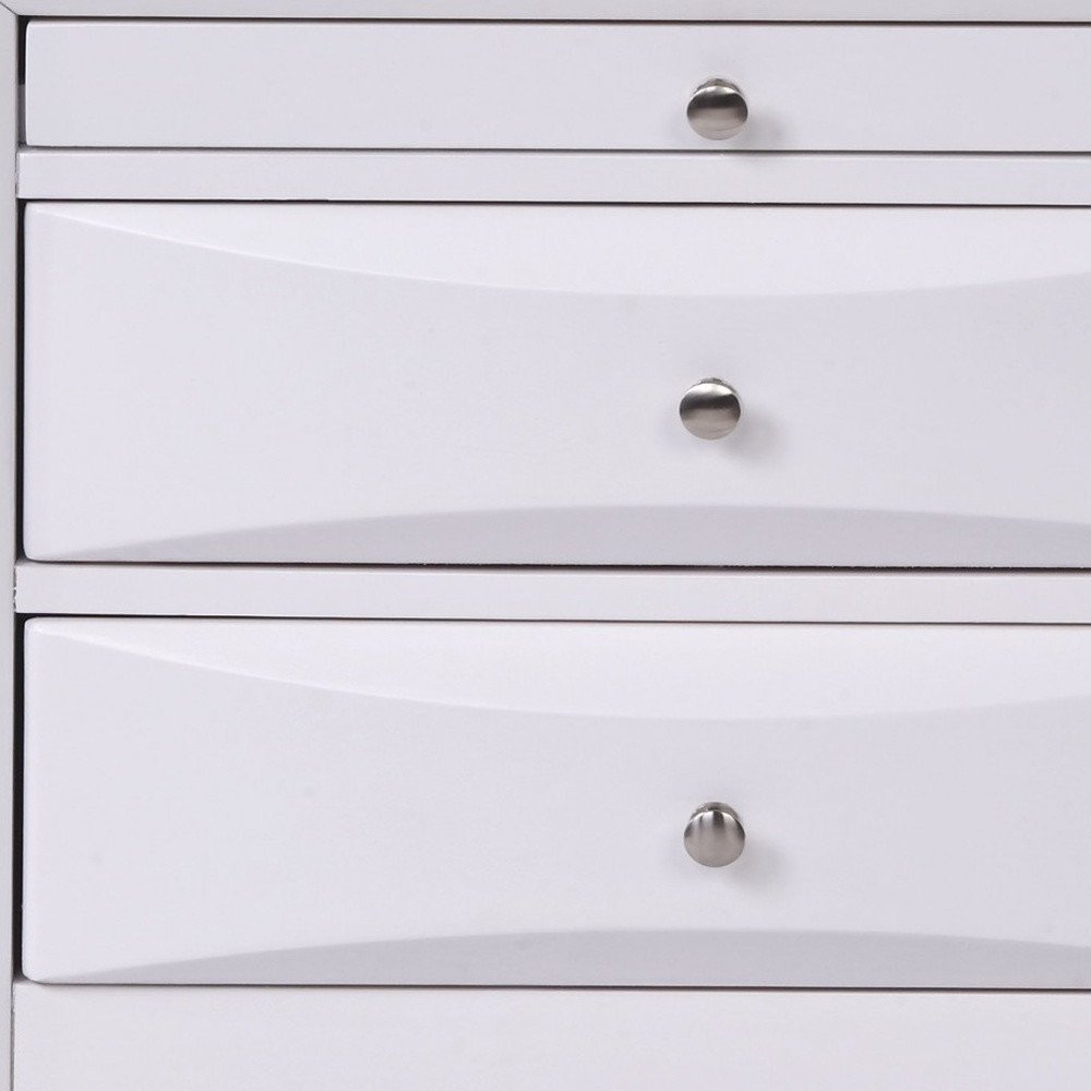 Elegant White 3 Drawer Nightstand  Warm Home View