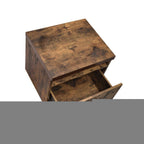 19" Brown And Black Rustic Wood Single Drawer Rolling Filing Cabinet  Warm Home View