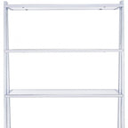 White And Silver Metal and Glass Five Tier Ladder Bookcase  Warm Home View