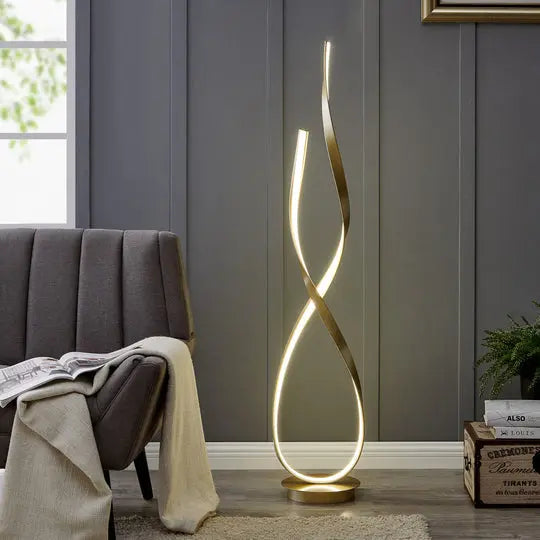 Sandy Gold Vienna LED 55" Tall Floor Lamp // Dimmable  Warm Home View