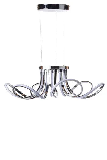 6 Petal Flower LED Strip Chandelier // Chrome and Dimmable  Warm Home View