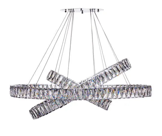 Crystal Elegance LED Chandelier // 3 Ovals  Warm Home View
