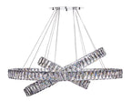 Crystal Elegance LED Chandelier // 3 Ovals  Warm Home View