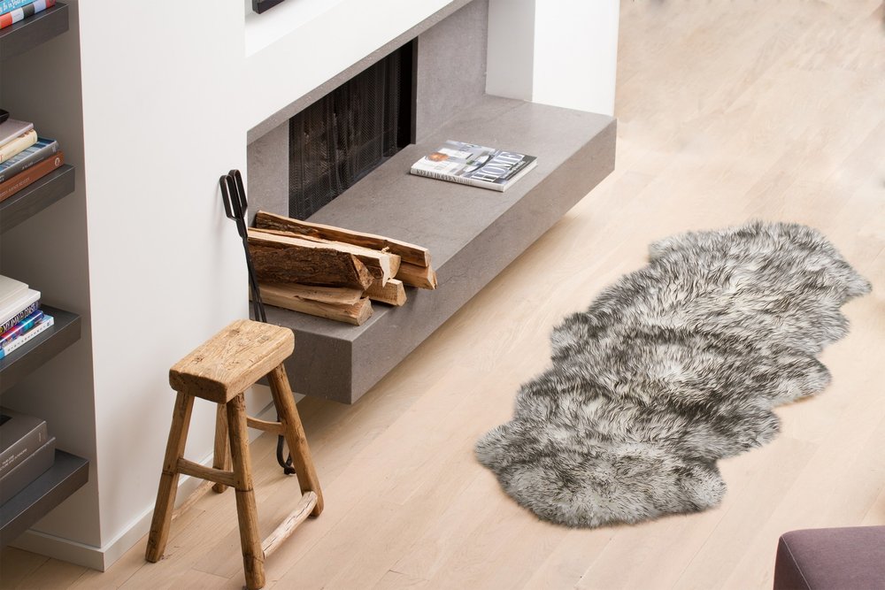 Gradient Grey Animal Print Area Rug  Warm Home View
