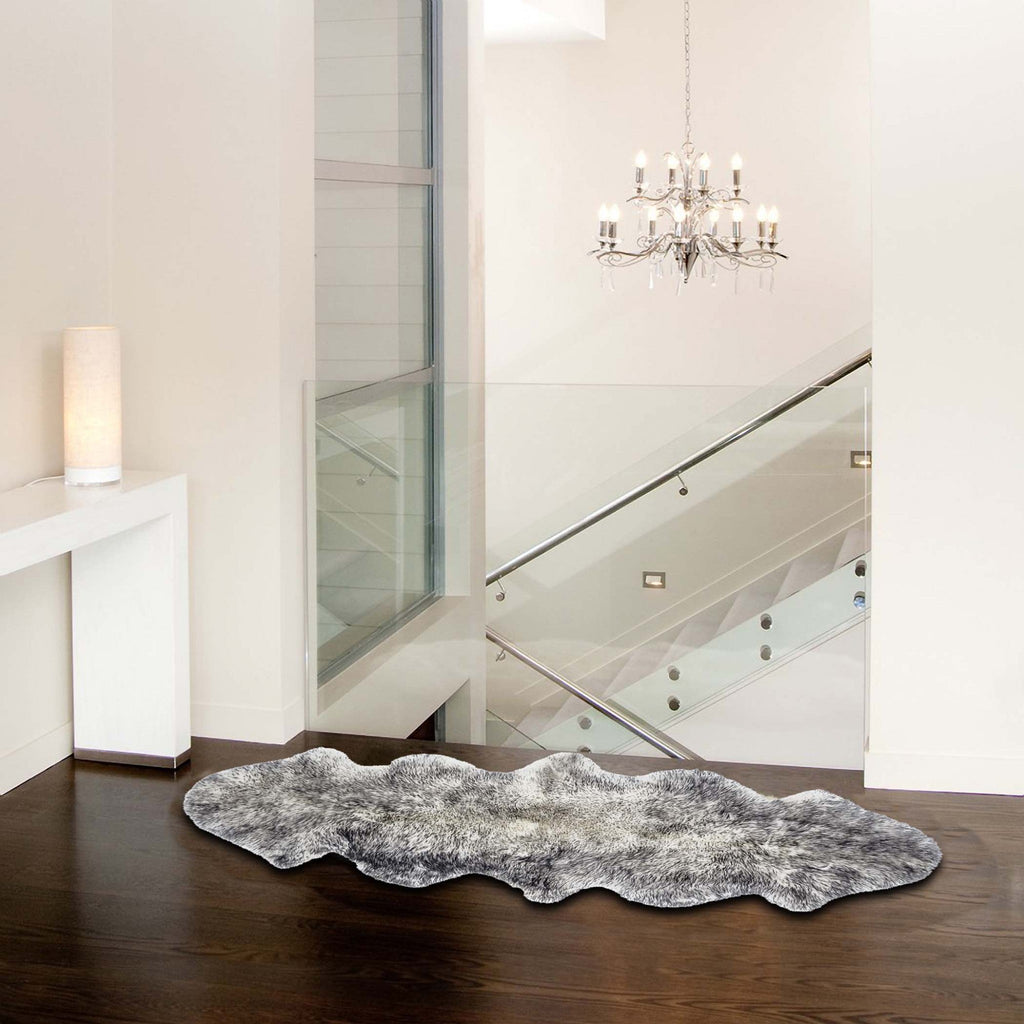Gradient Grey Animal Print Area Rug  Warm Home View