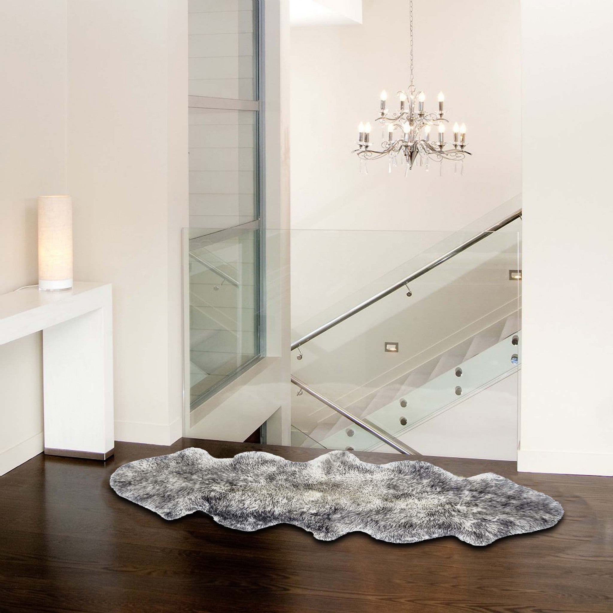 Gradient Grey Animal Print Area Rug  Warm Home View